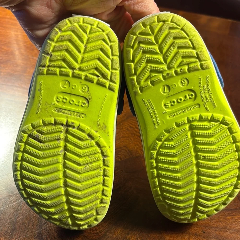 CROCS Vibrant Yellow and Blue Water Shoes with Signature Comfort